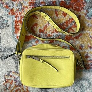 Free People Lex Vegan Leather Yellow Crossbody Purse